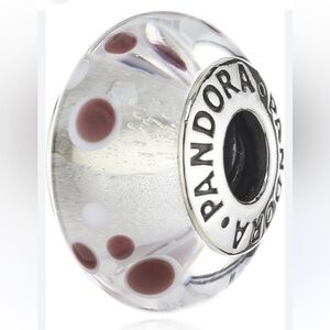 Pandora 925 Sterling Silver Rare Retired Bubbles Murano Glass Bead Charm
